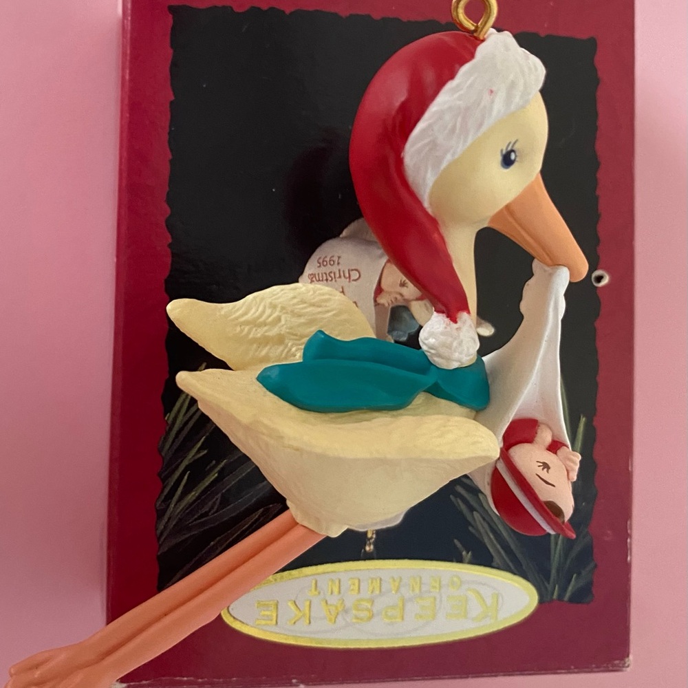 KEEPSAKE the Label Festive Stork Ornament with Red Hat